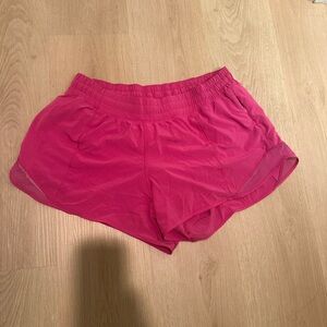 Sonic pink Lululemon hotty hot shorts